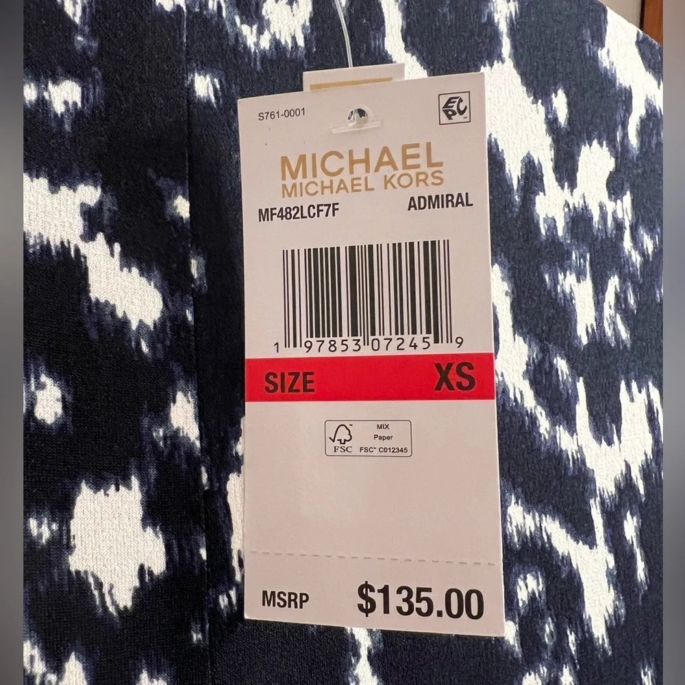 Michael Kors Black and White Admiral Print Dress Sz XS NWT